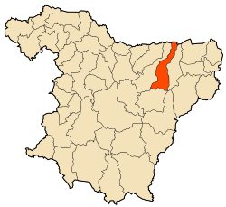Localização da cidade dentro da província de Bouira