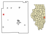 Lokasi Brocton di Edgar County, Illinois.