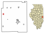 Location of Brocton in Edgar County, Illinois.