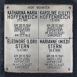 Memorial stone for Katharina Maria and Karoline Hoffenreich, Eleonore and Marianne Stern.JPG