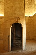 Arranque de la escalera de caracol que da acceso al cuerpo de campanas. Visita guiada a la torre.