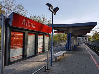 <span class="mw-page-title-main">Aiboa (Bilbao metro)</span> Rapid transit station in Getxo, Basque Country, Spain