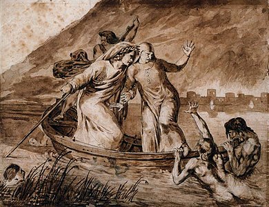 Eugene Delacroix - La barque de Dante, v. 1820.jpg