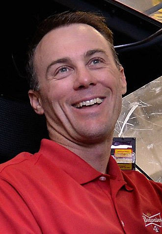 Kevin Harvick won the race. Eustis experiences 'day in the fast lane' with NASCAR driver 140820-F-JC454-014 (cropped).jpg