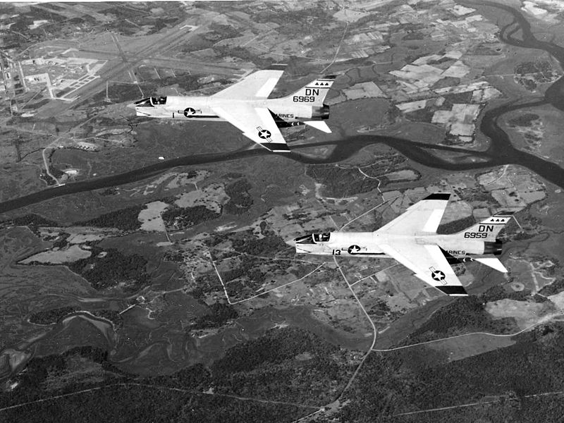 File:F8U-2 Crusaders of VMF-333 over MCAS Cherry Point c1958.jpg