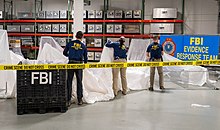 FBI Special Agents assigned to the Evidence Response Team process material recovered from the balloon. FBI processing Chinese balloon debris.jpg