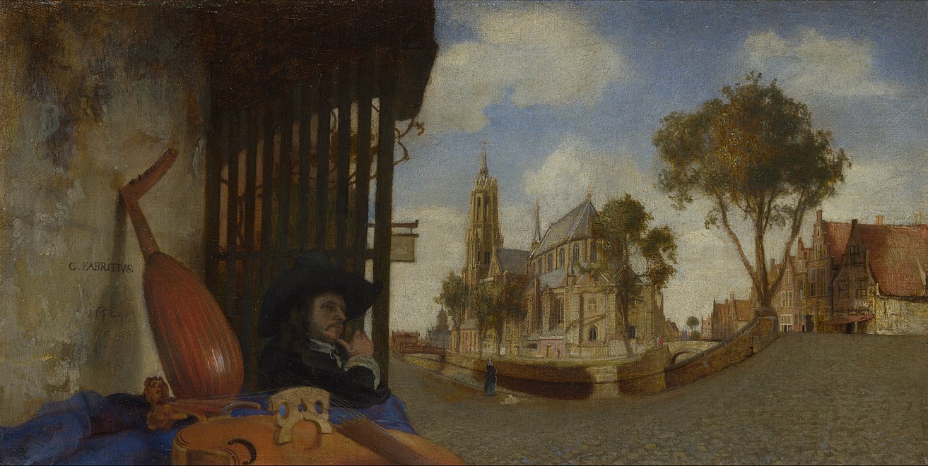 Вермеер вид. Карел Фабрициус (1622 - 1654). Фабрициус вид Дельфта картина.