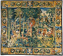 Tapestry with a hunting scene, late 16th century Flanders Tapestry with the hunting scene.jpg