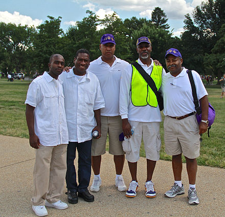 Omega Psi Phi chapter members at the 50th Anniversary of the March on Washington for Jobs and Freedom