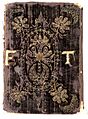 Folger Shakespeare Library's STC 23082 copy 6. Early 17th century English embroidered binding with initials.