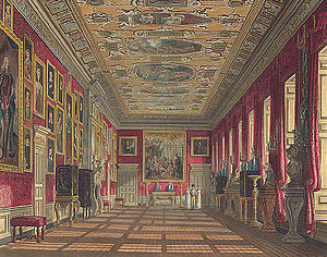 Grabado del interior del palacio por W.H. Pyne (1819)..