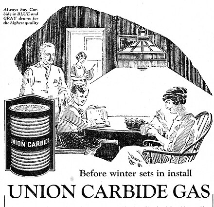 Advertisement for home acetylene gas lighting, 1922