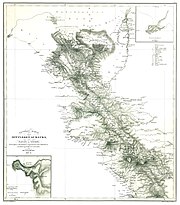 Junghuhns General-Karte vom mittleren Sumatra, 1847, im Maßstab 1:1.000.000.