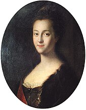 Young Catherine soon after her arrival in Russia, by Louis Caravaque Grand Duchess Catherine Alexeevna by L.Caravaque (1745, Gatchina museum).jpg