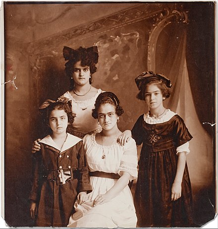 Kahlo (on the right) and her sisters Cristina, Matilde, and Adriana, photographed by their father, 1916