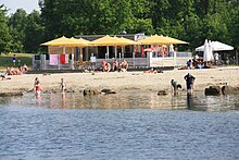 Haddorfer See in der Gemeinde Wettringen. Offene Badestelle in der Nähe vom Campingplatz und Naherholungsgebiet.