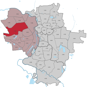 Lage des Stadtteils Dölauer Heide in Halle (Saale) (anklickbare Karte)