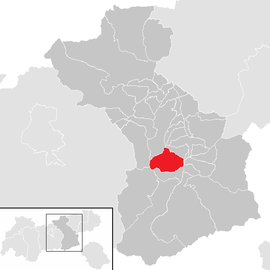 Poloha obce Hippach v okrese Schwaz (klikacia mapa)
