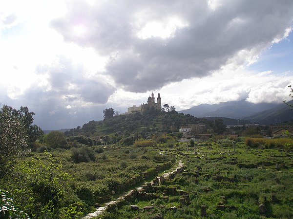 Saint Augustin Basilica overlooking the ruins of Hippo Regius