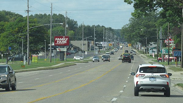 Looking west along M-55