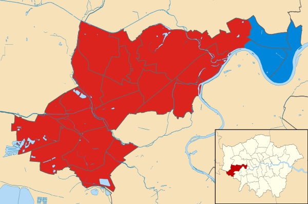 Hounslow London UK local election 2018 map.svg