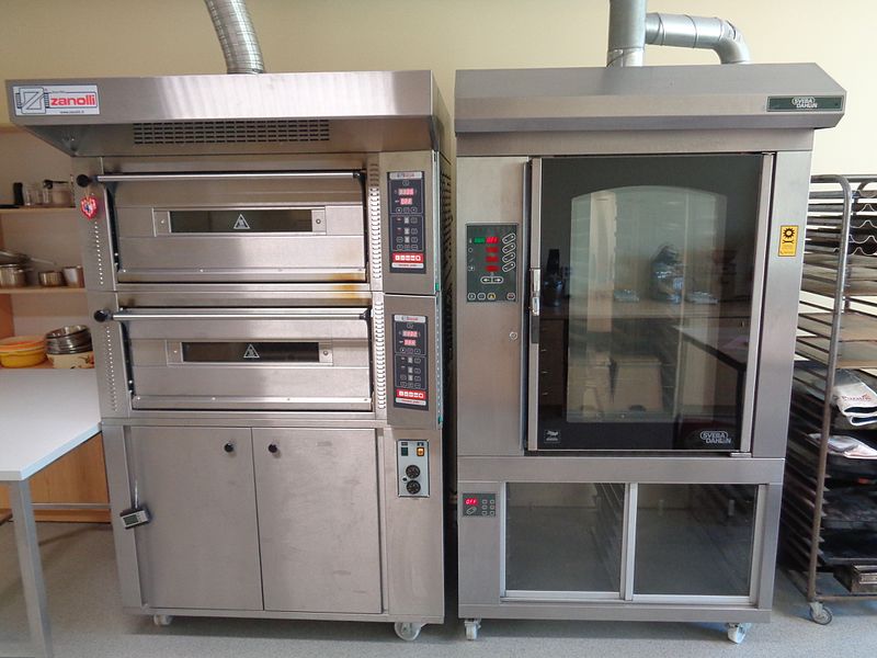 File:Industrial hearth deck oven and rotary rack oven.JPG