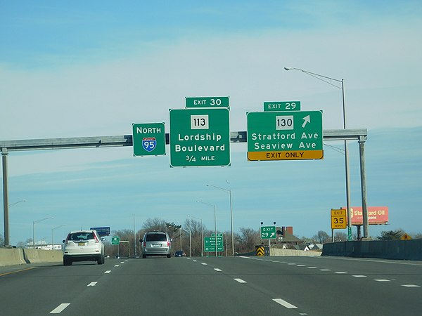 I-95 northbound in Bridgeport