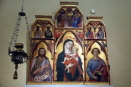 Jacopo di Mino del Pellicciaio, Madonna col Bambino, San Giovanni Battista e San Giovanni Evangelista.jpg