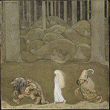 The Princess and the Trolls -The Changeling, by John Bauer, 1913 John Bauer - The Princess and the Trolls - Google Art Project.jpg