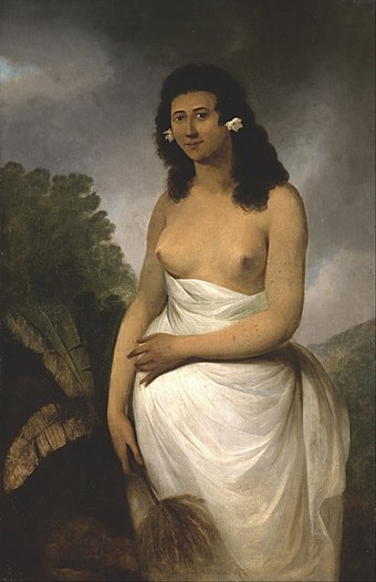 Portrait of Poedooa, daughter of Orea, King of Ulaitea, Society Islands (c1782-85) by John Webber