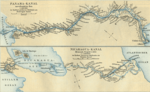 Historical map of the proposed Panama and Nicaragua canals