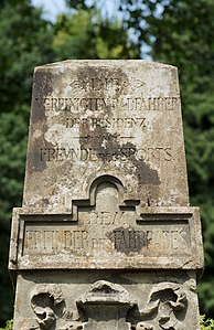 Tomb of Karl von Drais inscription at the top Karlsruhe