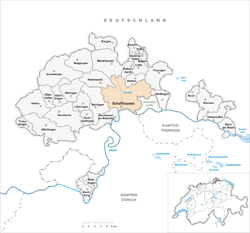 Розташування міста Шаффгаузен