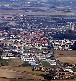 Flygfoto över Kladno.