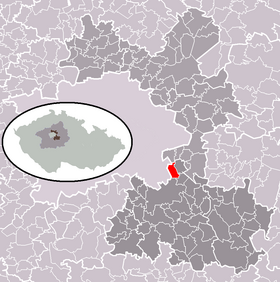 Locatie van Křenice