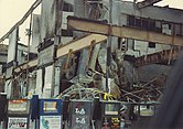 Buildings burned during the Los Angeles riots