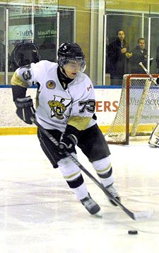 Vipers defenceman Andrew Burns skates during a home game at the Vollmer Centre during the 2013-14 season(October 2013). LaSalle home player 2013.jpg