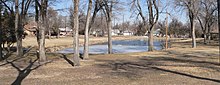 (2012) Lake in La Junta City Park. Located between Park and Colorado Avenues and between 10th and 14th Streets. La Junta, Colorado La Junta, Colorado city park lake 1.JPG