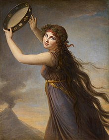 Lady Hamilton als Bacchantin, Gemälde von Élisabeth Vigée-Lebrun, 1790–1791 (Quelle: Wikimedia)