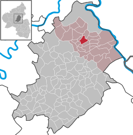 Kaart van Leiningen (plaats)