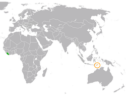 Location of Liberia and East Timor