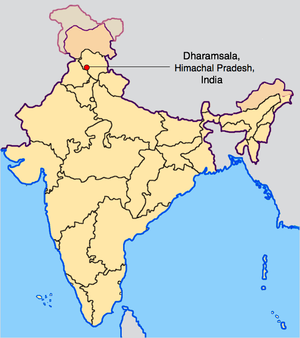 Lokasyon ng Dharamsala sa Himachal Pradesh.