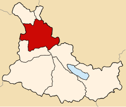 Location of the district (marked in red) in the province of Canas