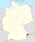 Kart som viser Landkreis Passaus beliggenhet i Tyskland