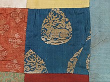 Chinese patchwork woven textile, medium: silk and metallic thread; 13th-14th century AD. MET DP230762.jpg