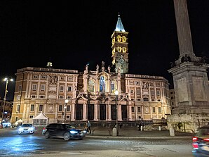 The Papal Basilica of Saint Mary Major, which shares the square with the Pontifical Oriental Institute MVIMG 20191129 205746.jpg