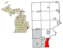 Macomb County Michigan Incorporated and Unincorporated areas St. Clair Shores Highlighted.svg