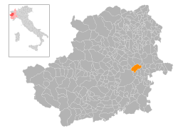 Locatie van Settimo Torinese in Turijn (TO)
