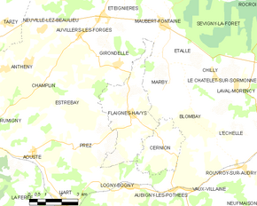 Poziția localității Flaignes-Havys