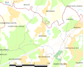Mapa obce Geneuille
